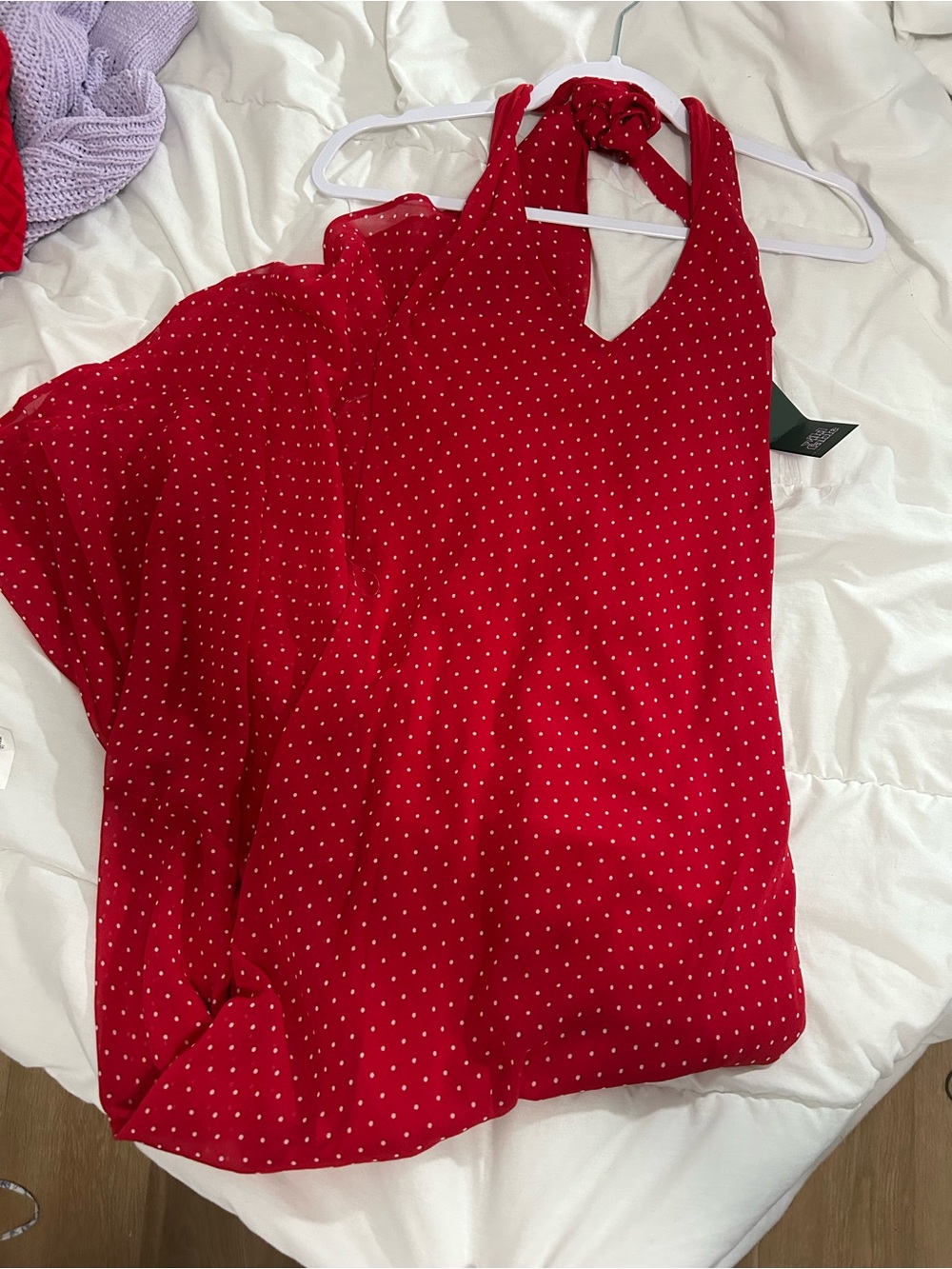 Red Halter Polka Dot Women's maci dress  - wild fable